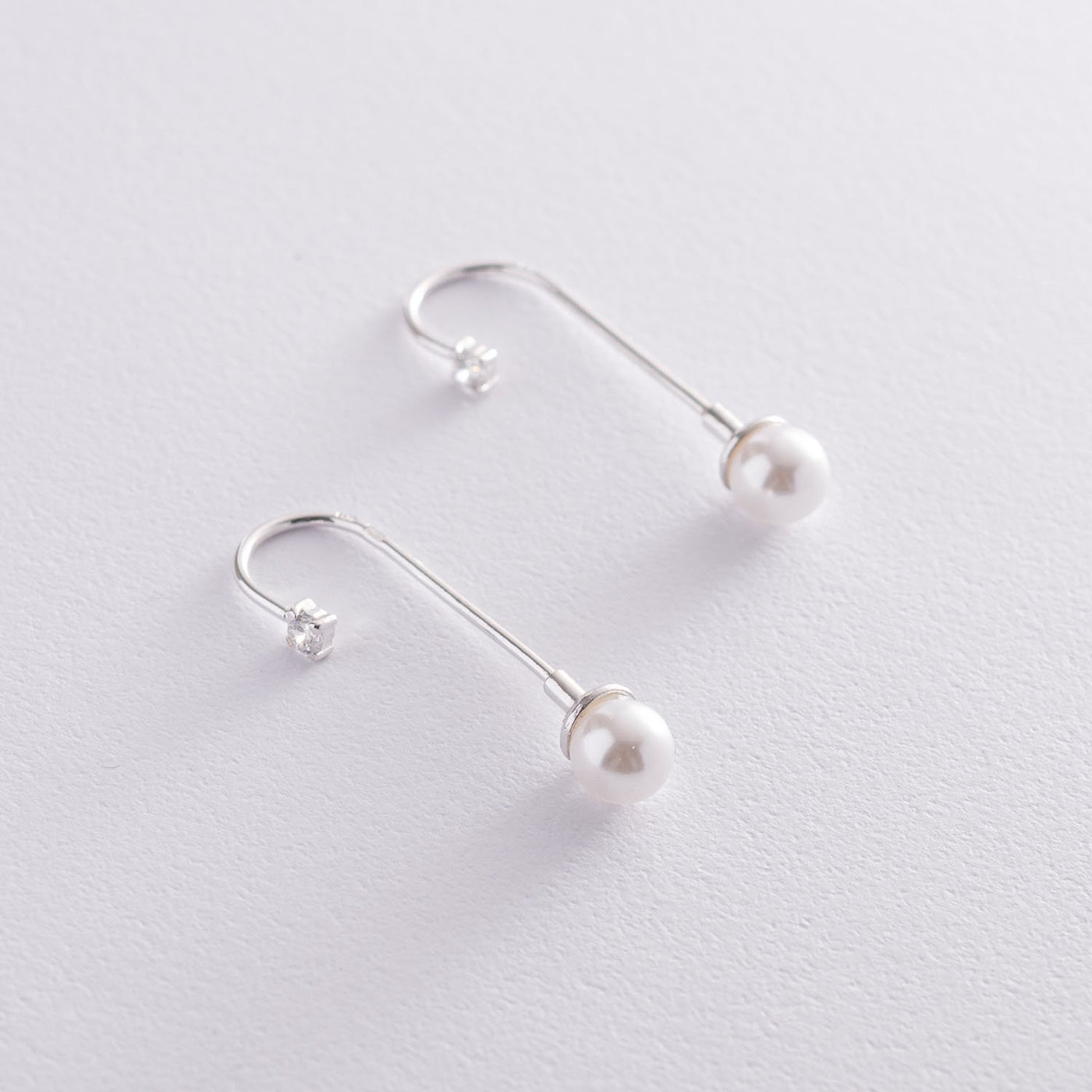 Women Silver Earrings (cubic zirconia, imitation pearls)