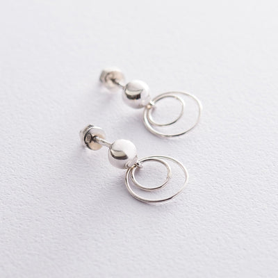 Silver stud hoop earrings