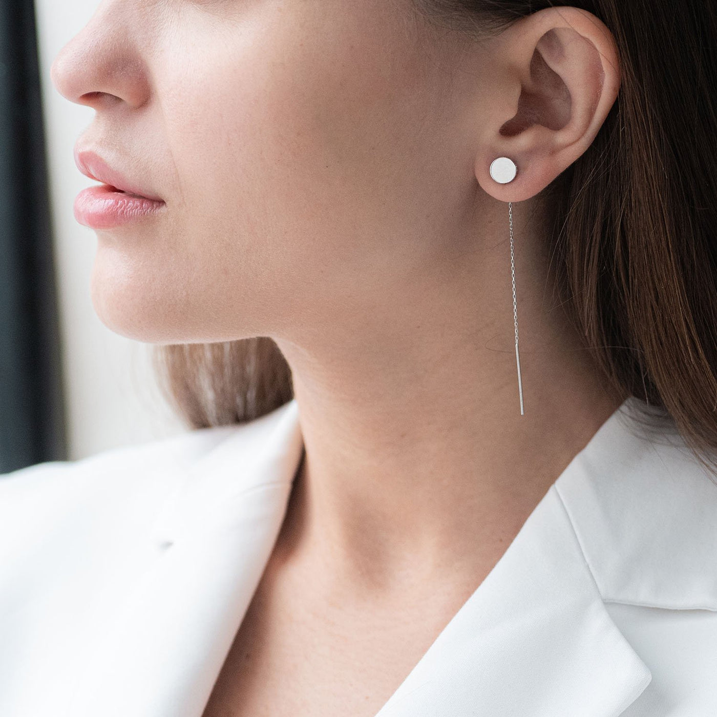 Chain Earrings with Cubic Zirconia