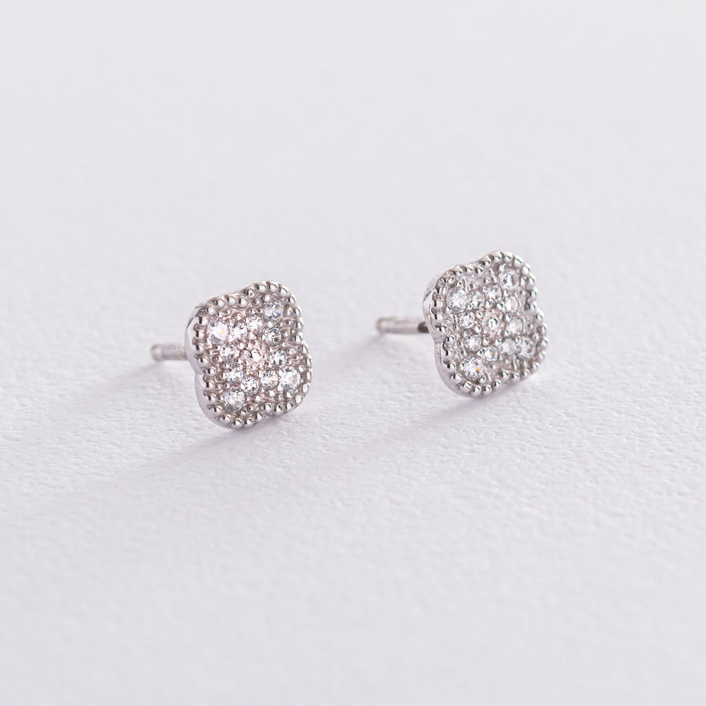 Silver Clover Stud Earrings