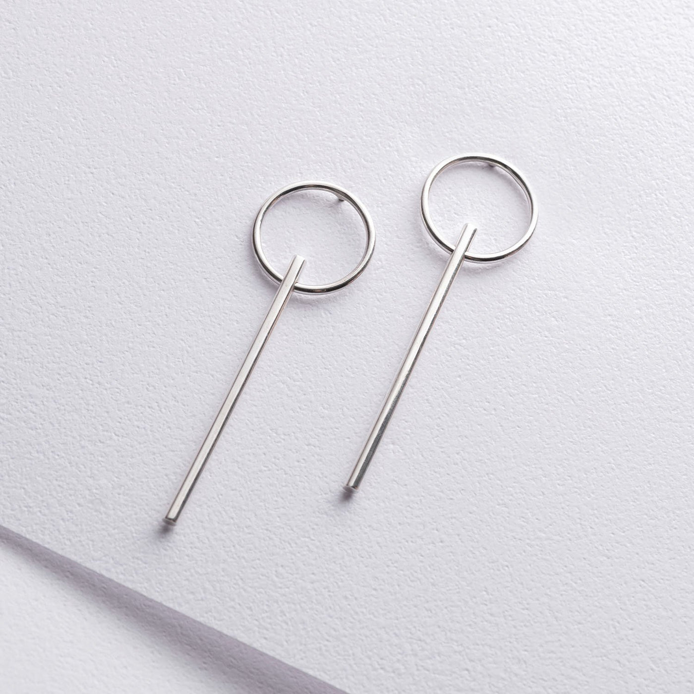 Silver geometrical stud earrings