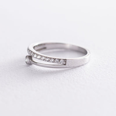 Silver ring with cubic zirconia