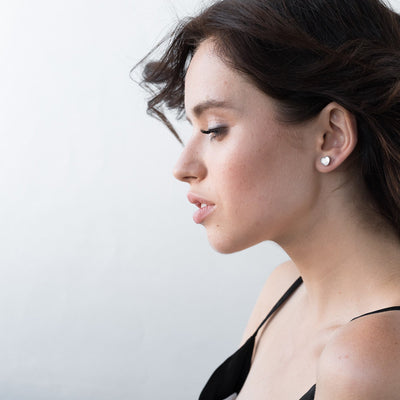 Silver earrings Hearts (mother of pearl)