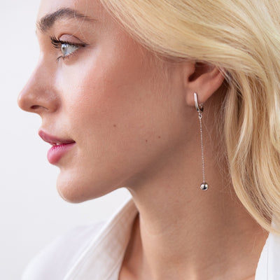 Silver ball chain earrings