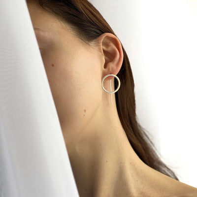 Silver geometric earrings