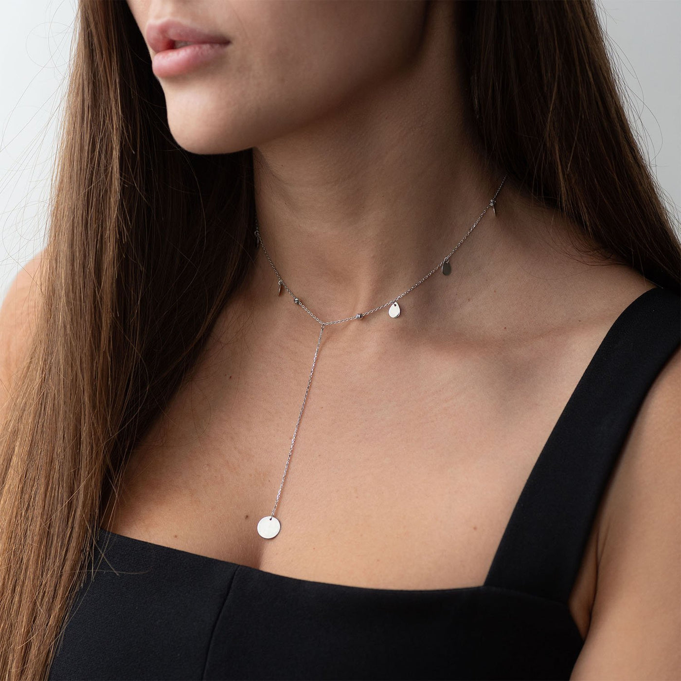 White Gold Raindrops Necklace