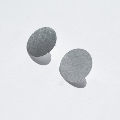 Silver Large Matte earrings Comet