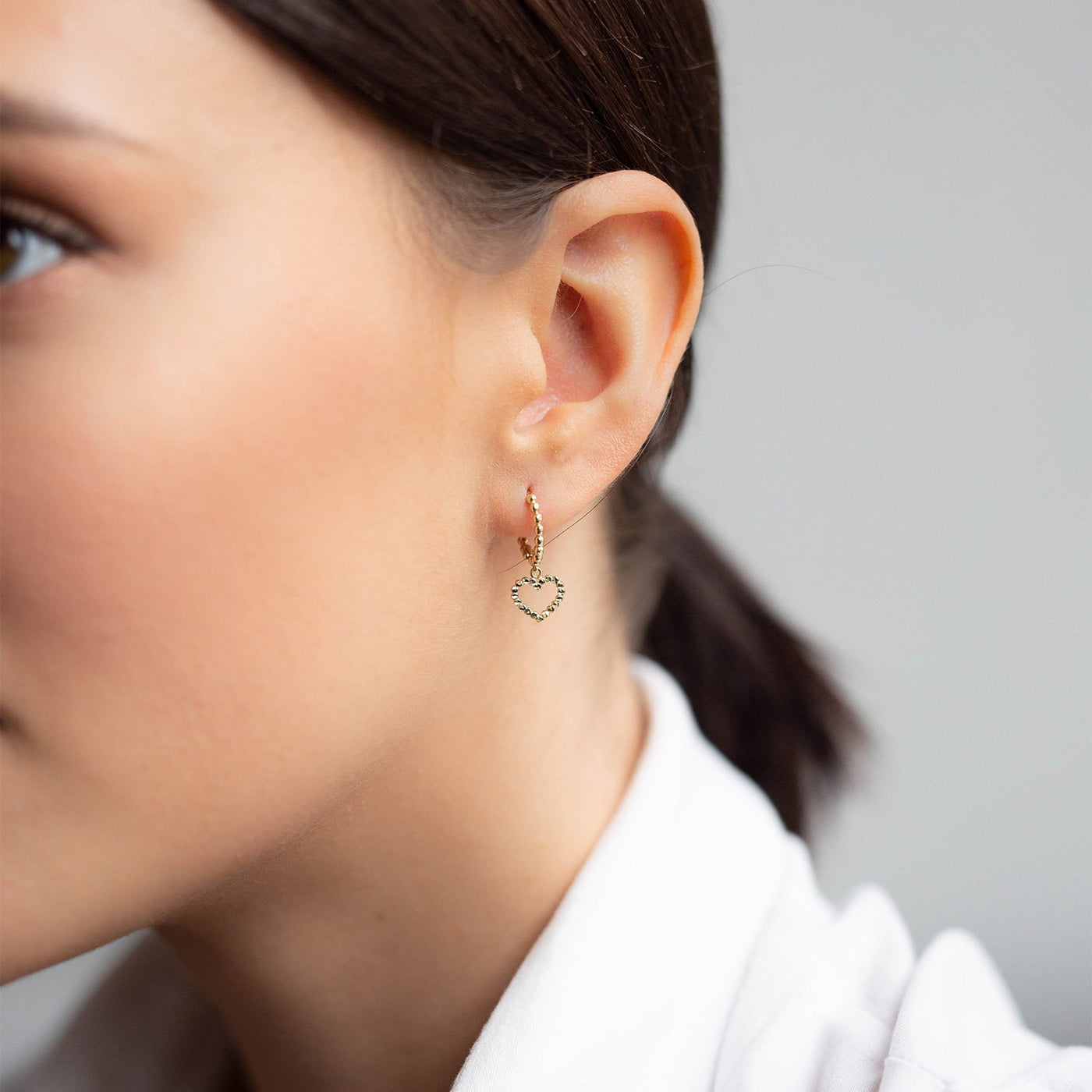 Yellow Gold Heart Earrings