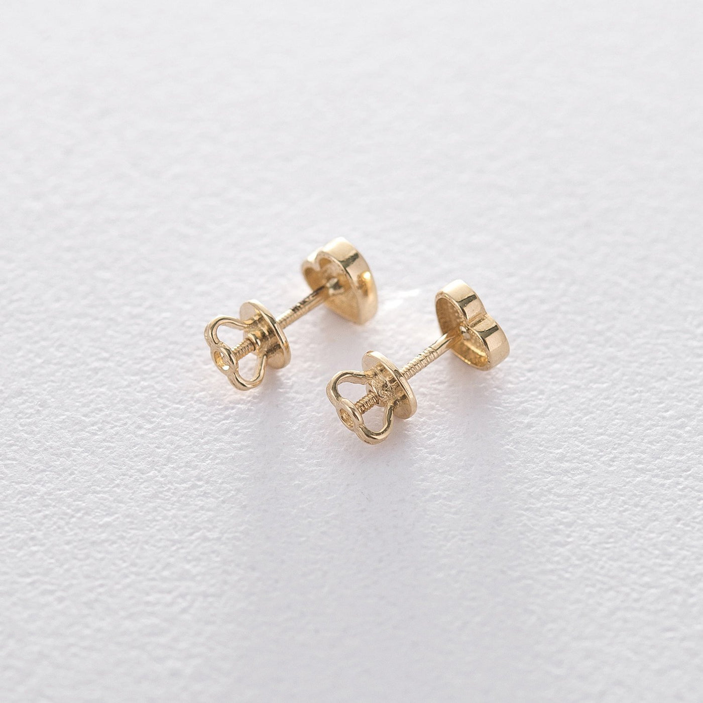 Gold Heart Stud Earrings