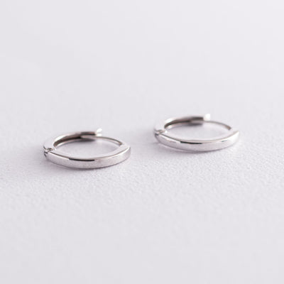 White gold hoop earrings