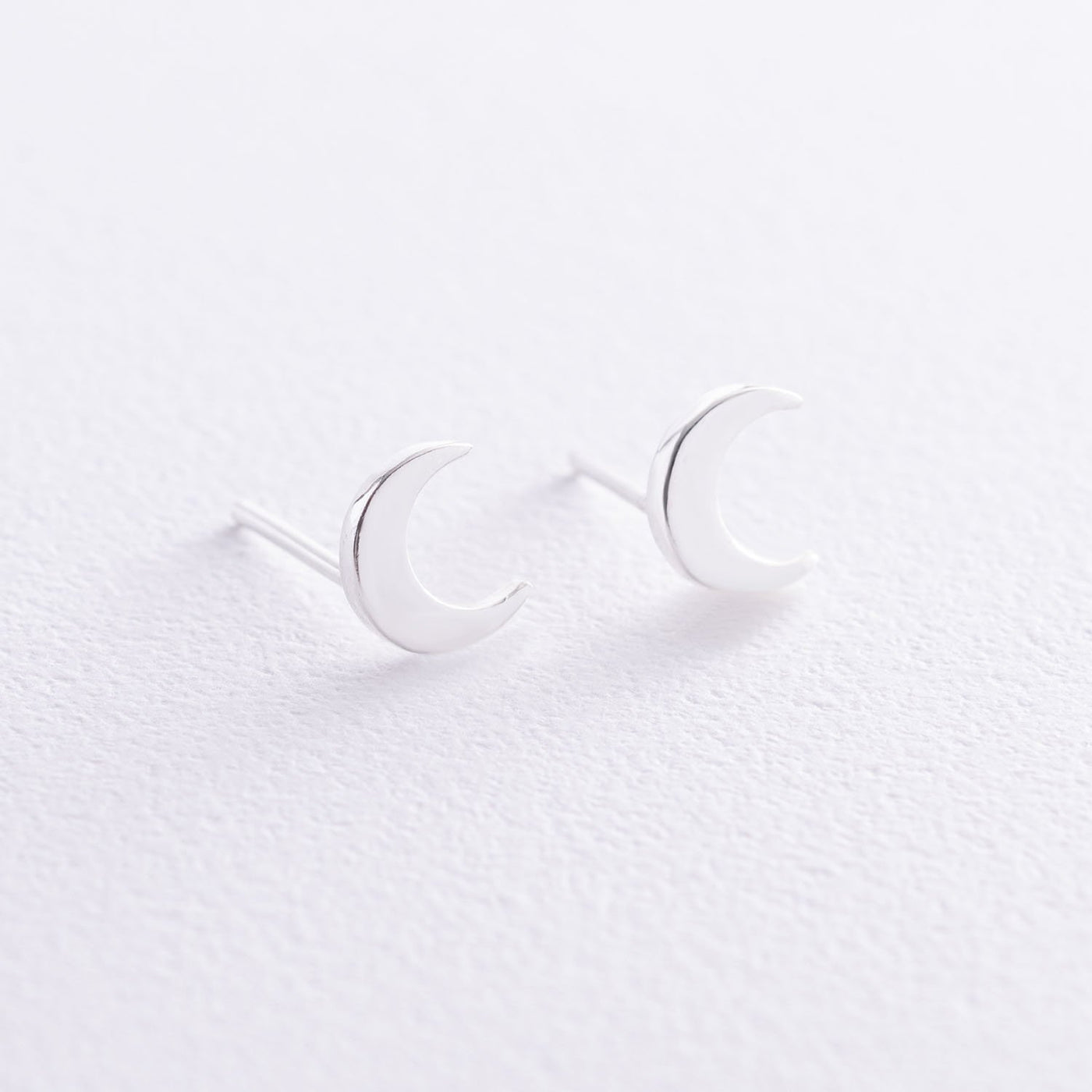 Silver moon stud earrings