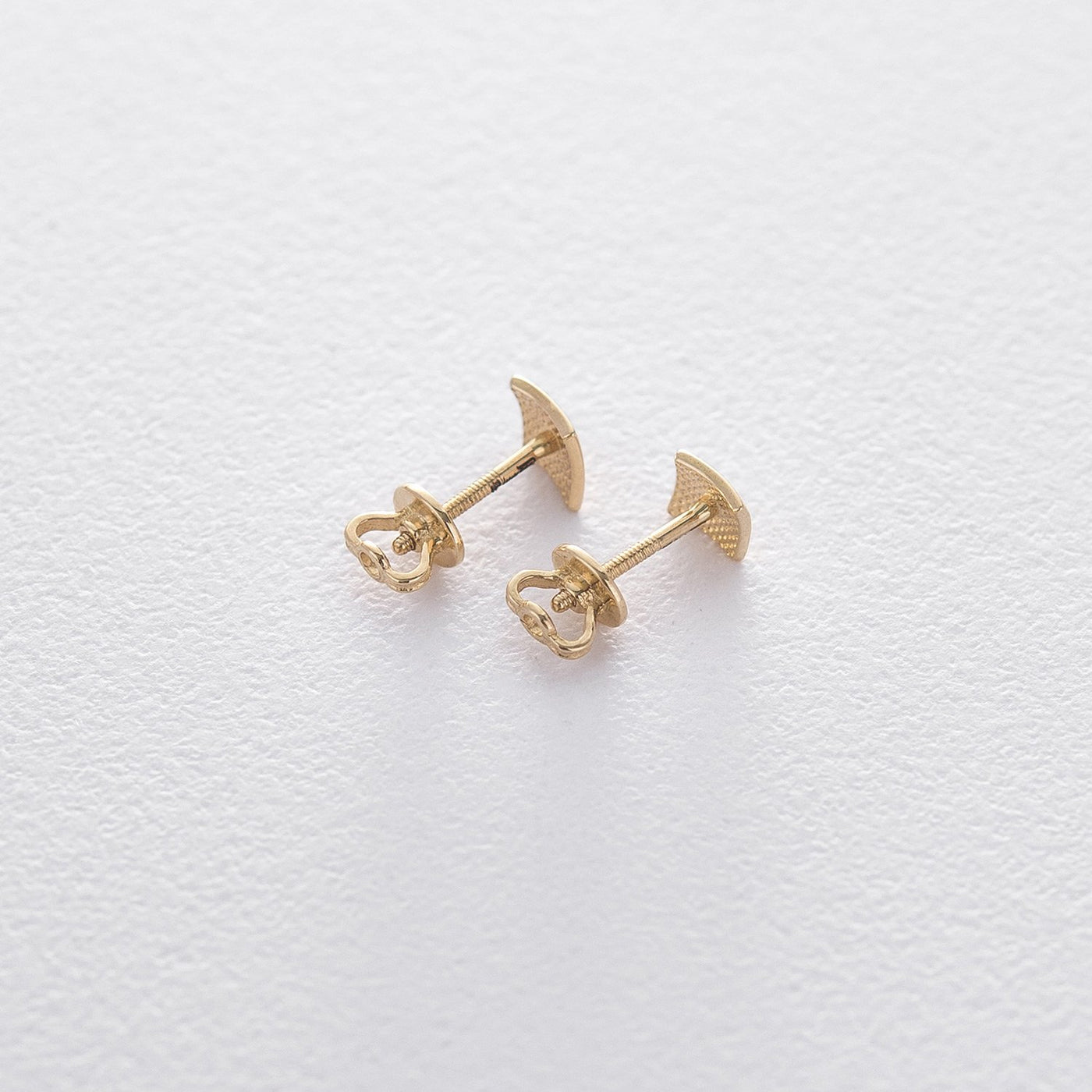 Gold square stud earrings