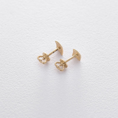 Gold square stud earrings