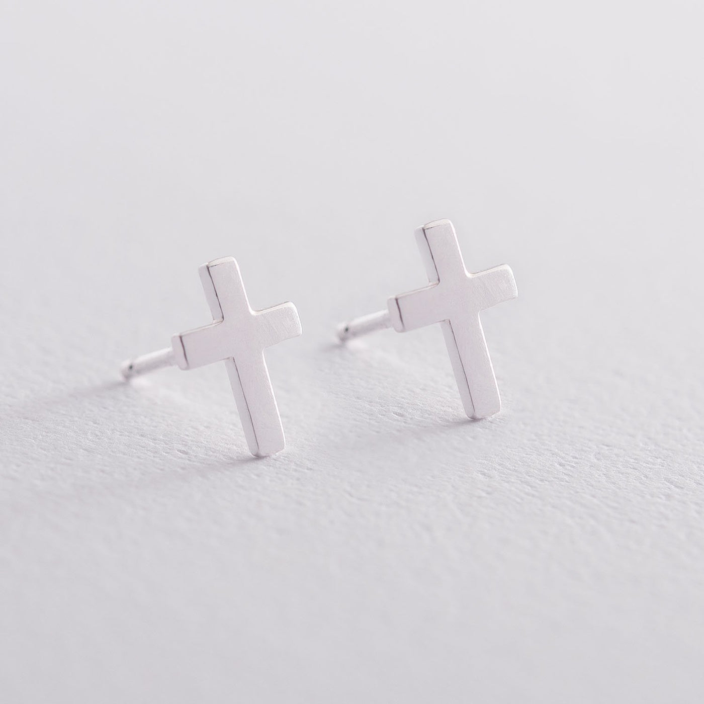 Silver Cross Stud Earrings