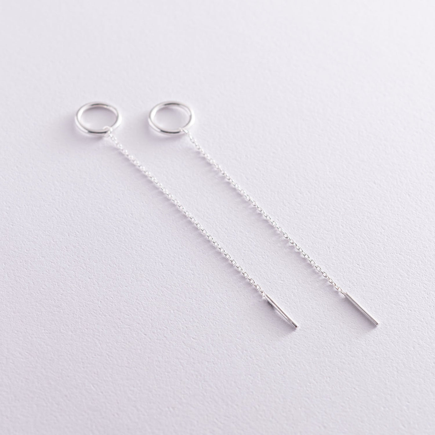 Silver Chain Circle Earrings