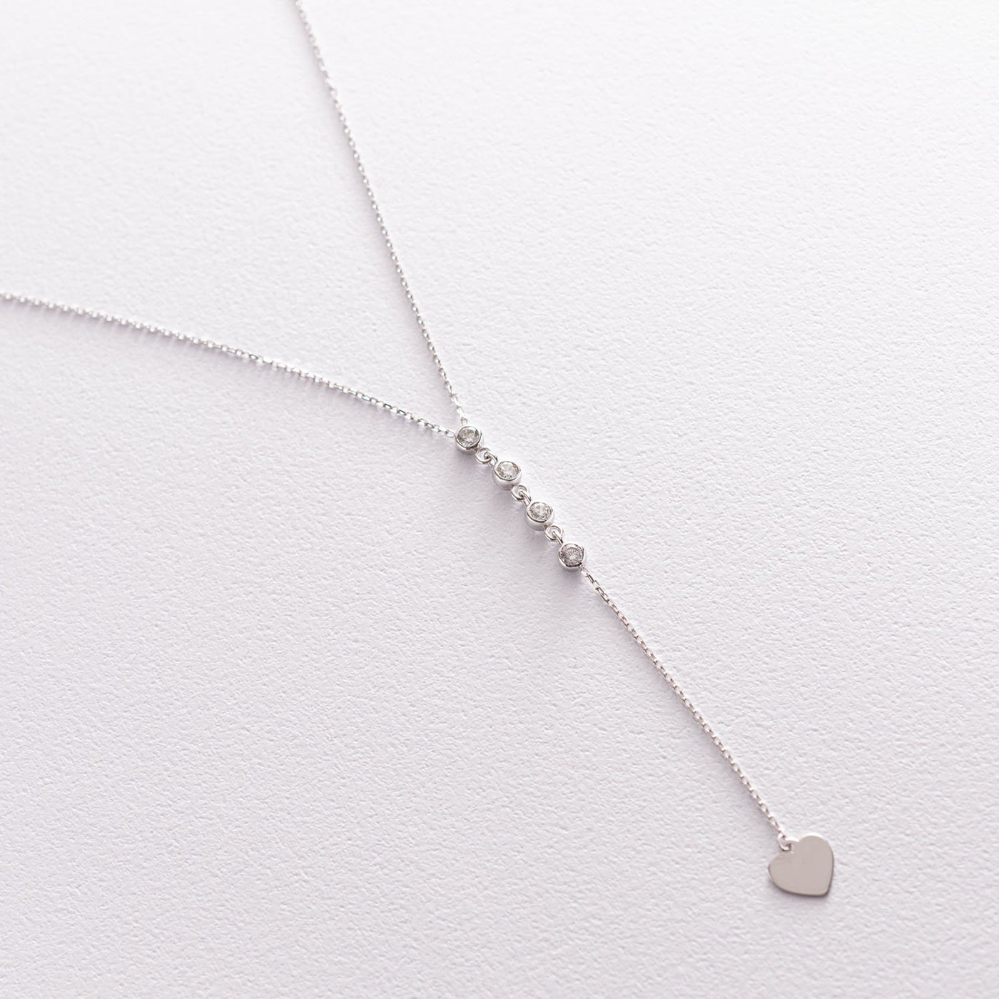 White gold necklace with cubic zirconia