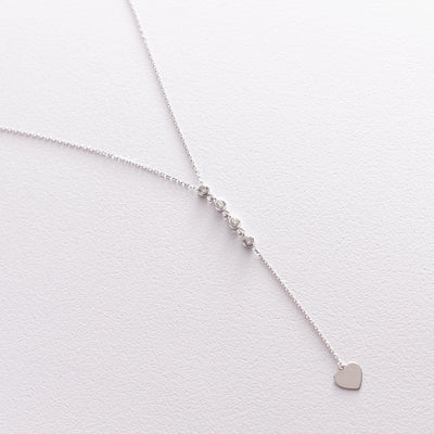 White gold necklace with cubic zirconia