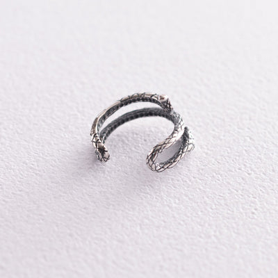 Silver snake ear cuff earring