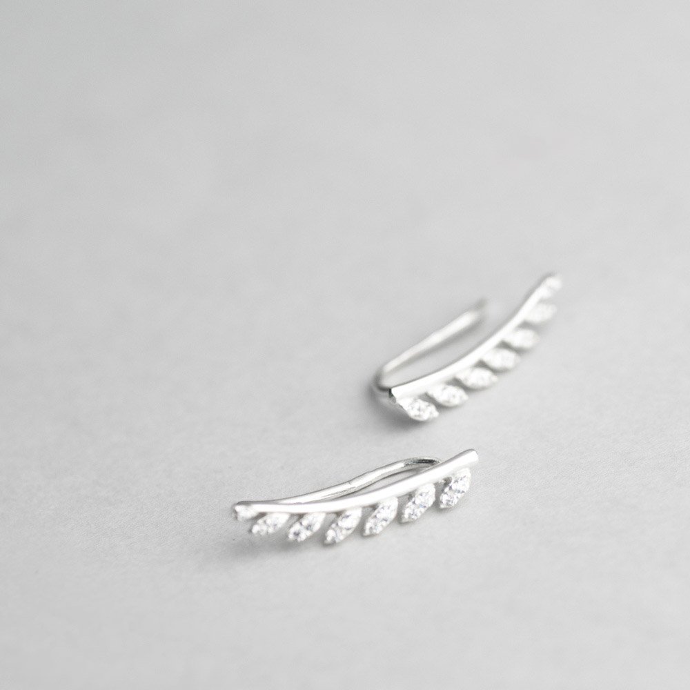 Silver Climber earrings Leaves