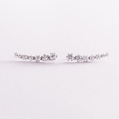 Silver right ear mono-earring with cubic zirconia