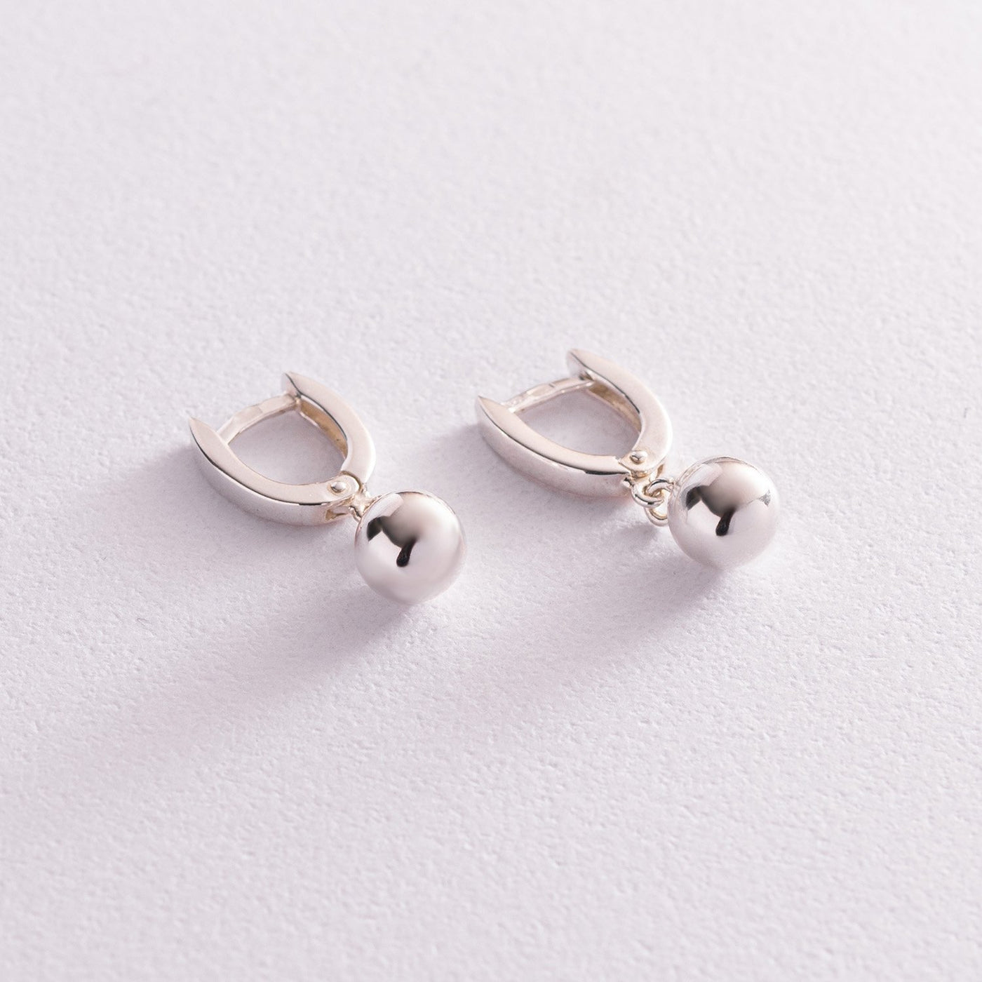 Silver ball earrings