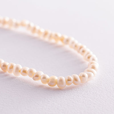 Silver pearl leg bracelet