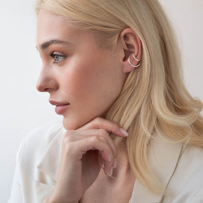 Silver ear cuff earring