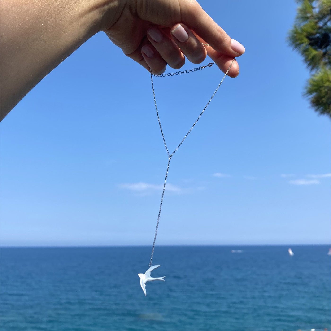 Silver Swallow Necklace