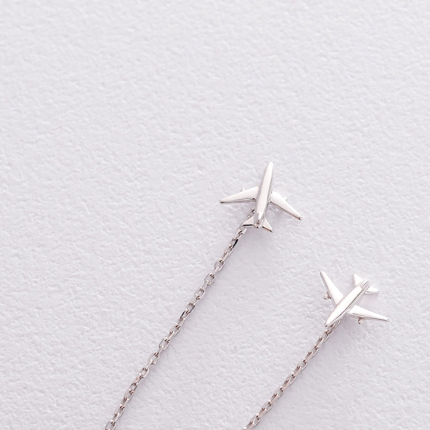 Chain airplane earrings