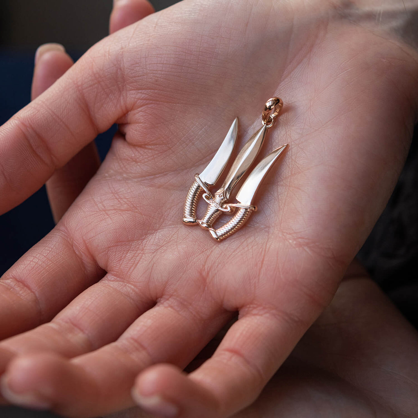 Gold Pendant "Trident with daggers"