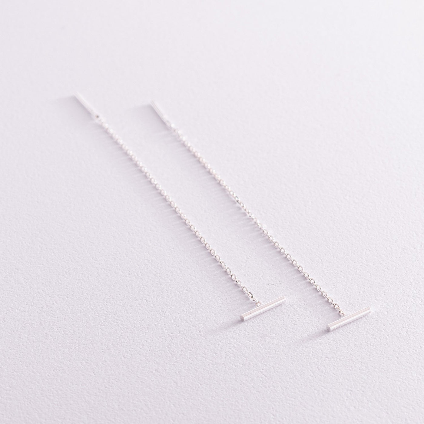 Silver minimalist chain earrings