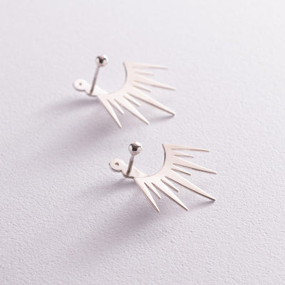 Silver ear jacket earrings Beatrice