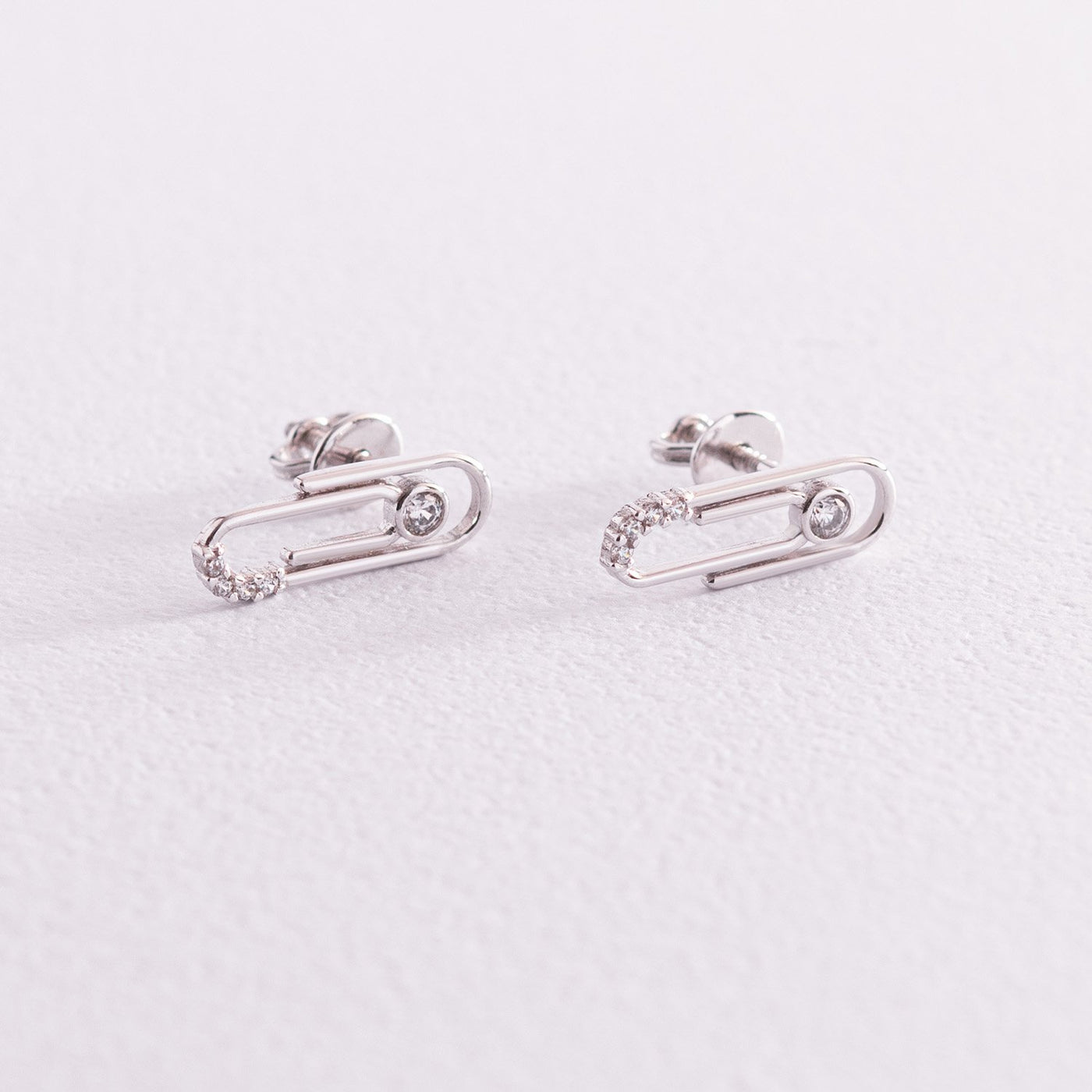 Gold Paper clips stud earrings