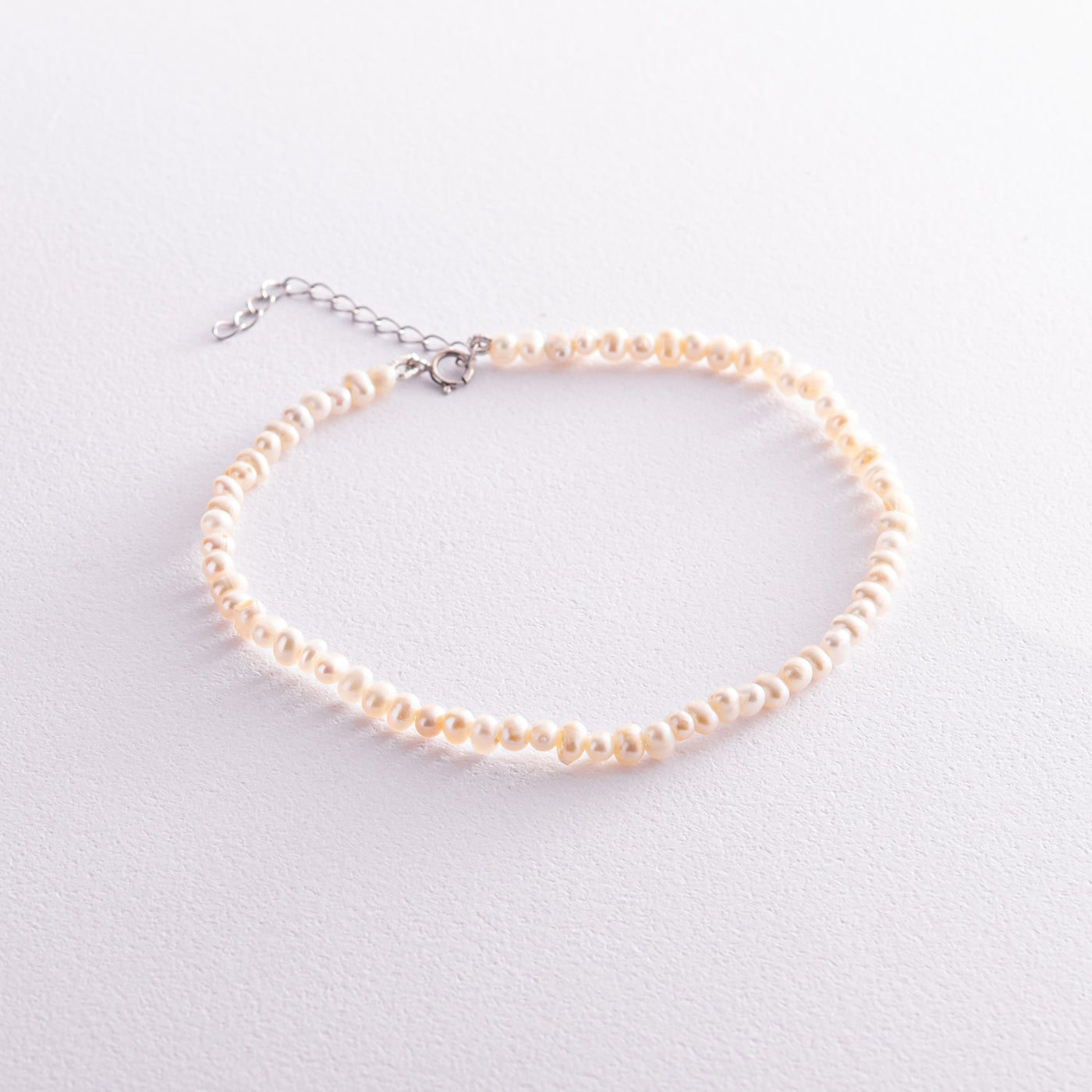 Silver pearl leg bracelet