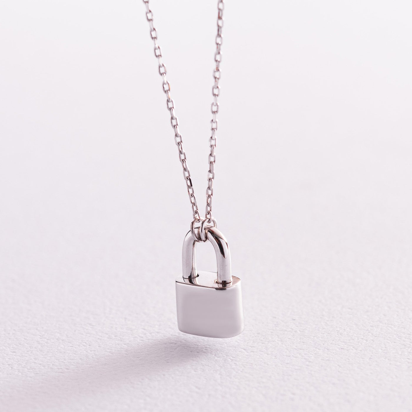 White Gold Lock Necklace