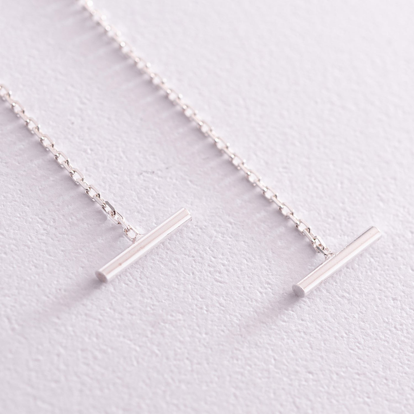 Silver minimalist chain earrings