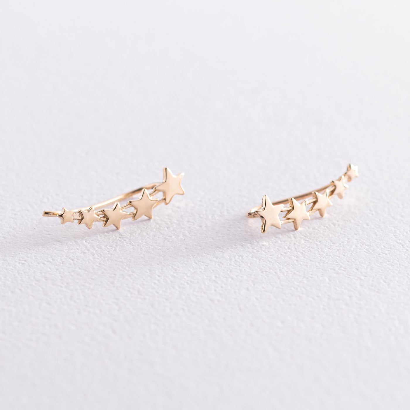 Yellow Gold Star Climber Earrings