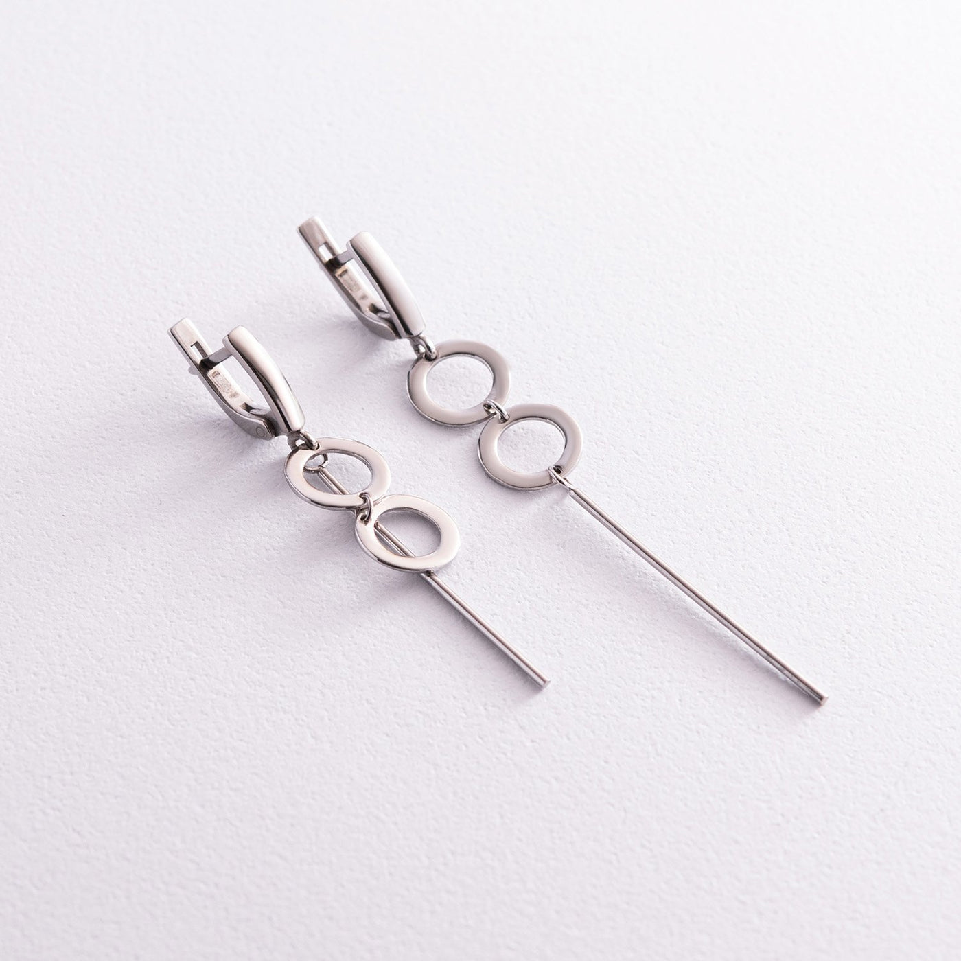 Asymmetrical silver earrings