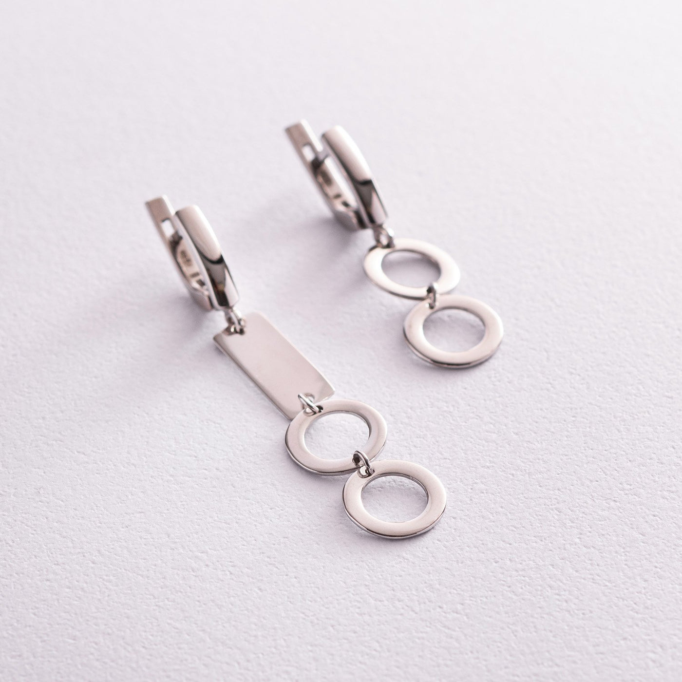 Asymmetrical silver earrings