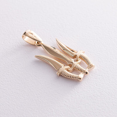 Gold Pendant "Trident with daggers"