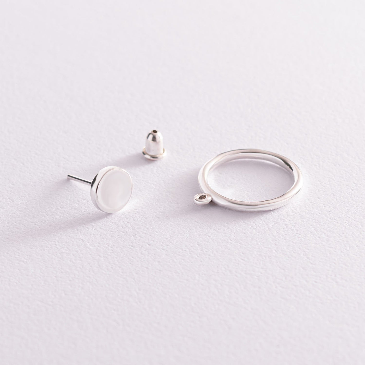 2 in 1 Silver Circle Earrings