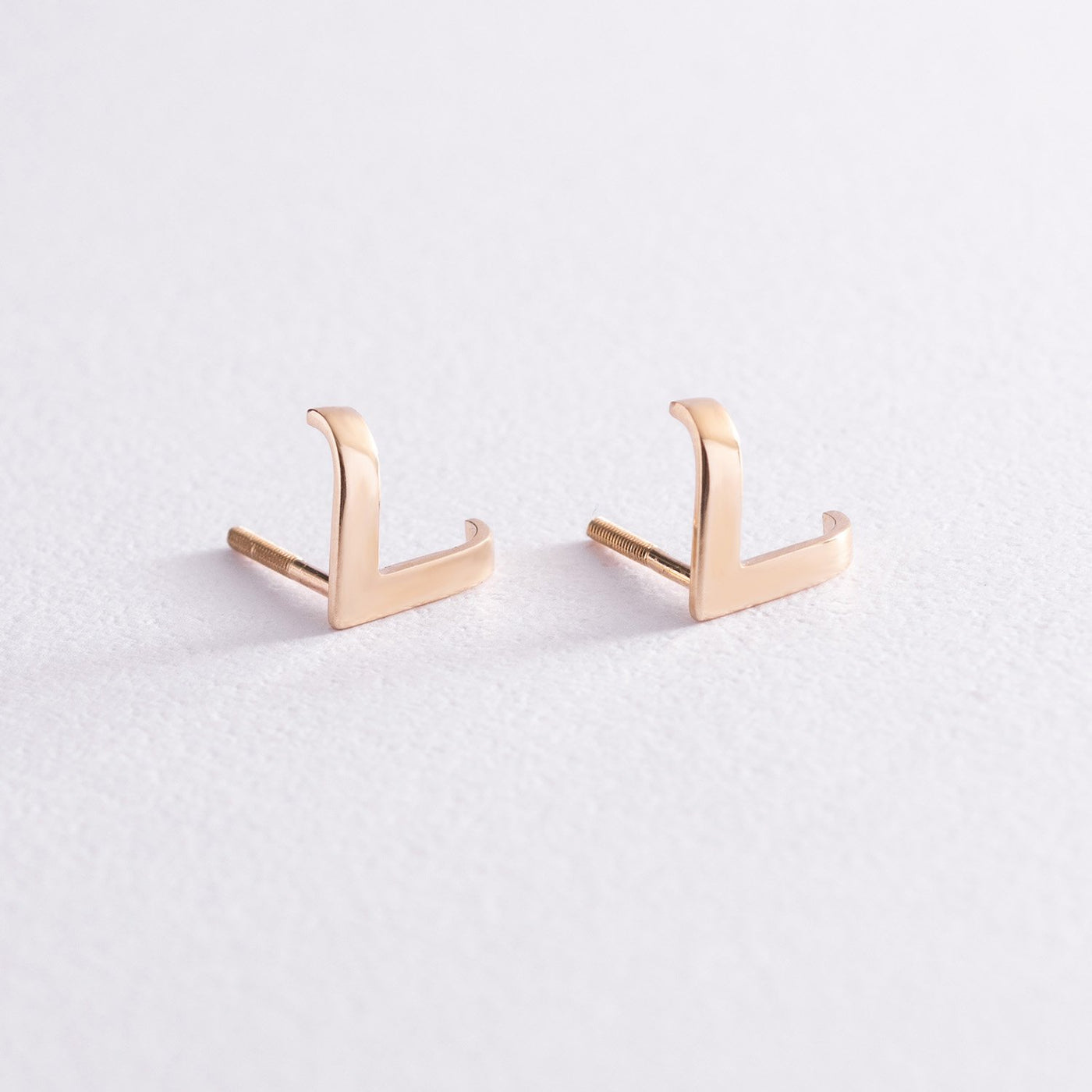 Yellow Gold Stud Earrings Accent