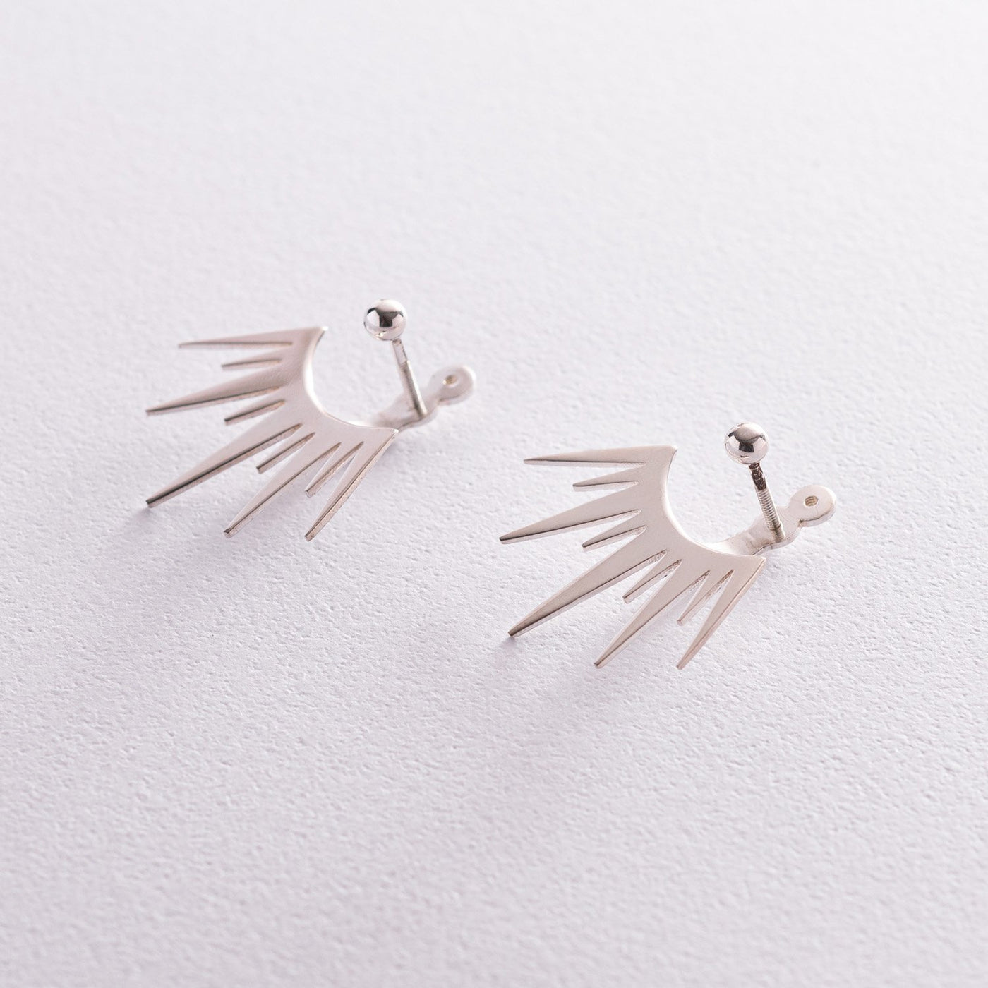 Silver ear jacket earrings Beatrice