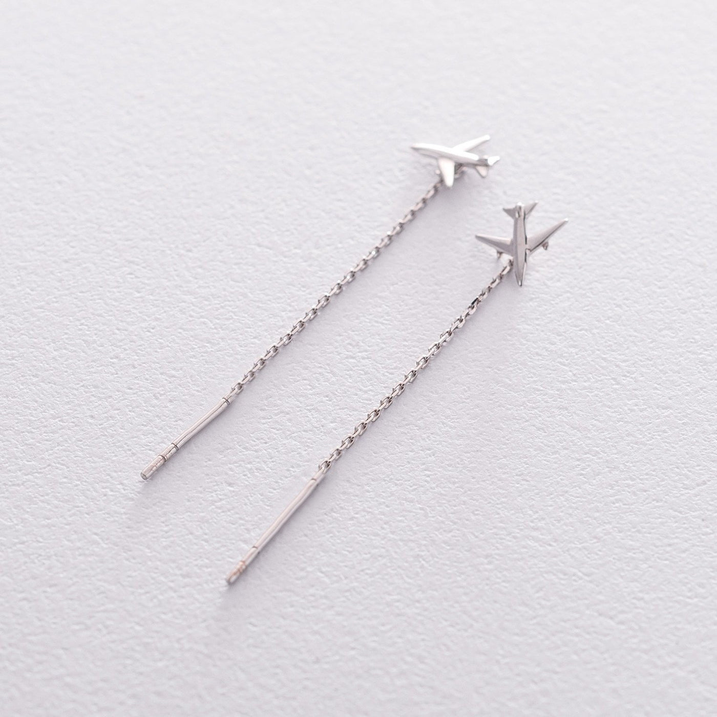 Chain airplane earrings