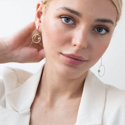 Silver asymmetrical earrings