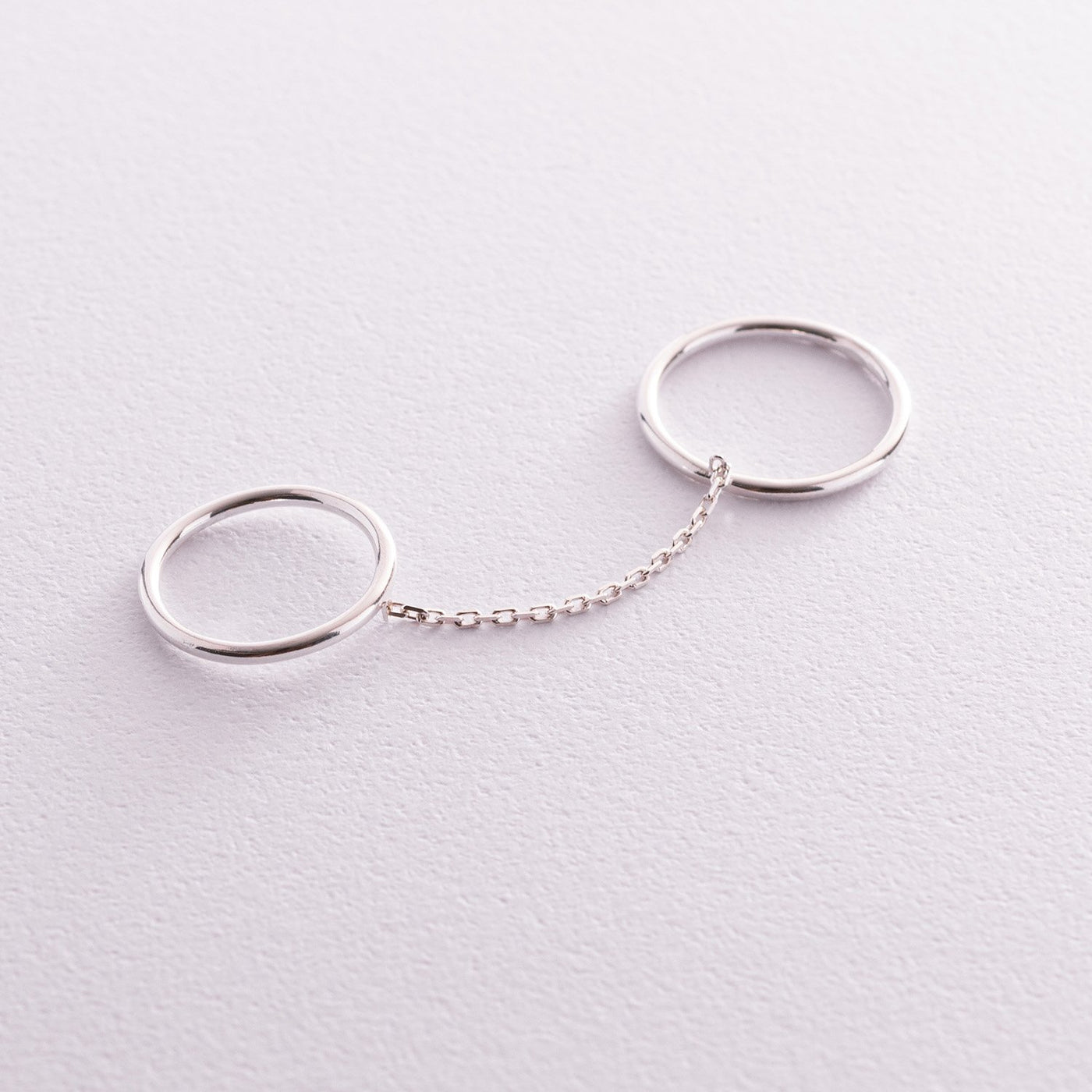 Silver double chain ring