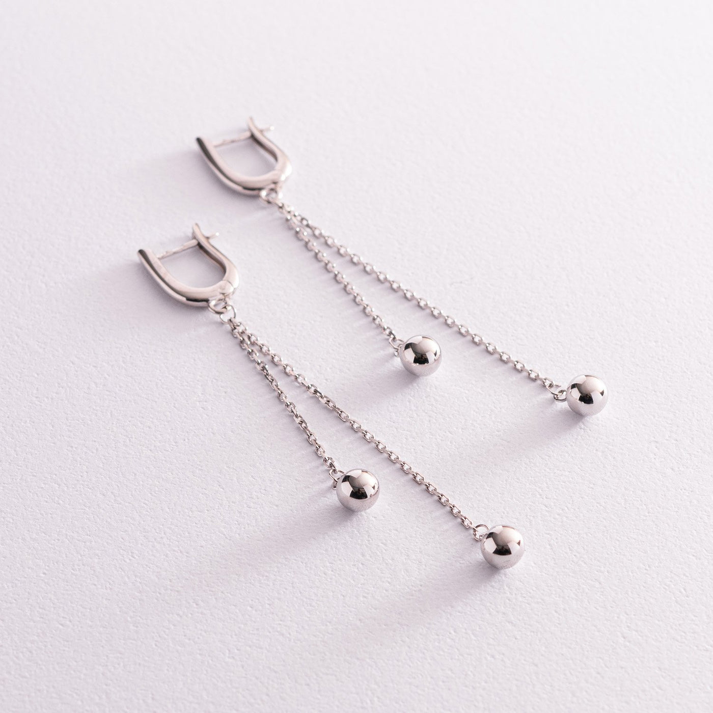 Silver ball chain earrings