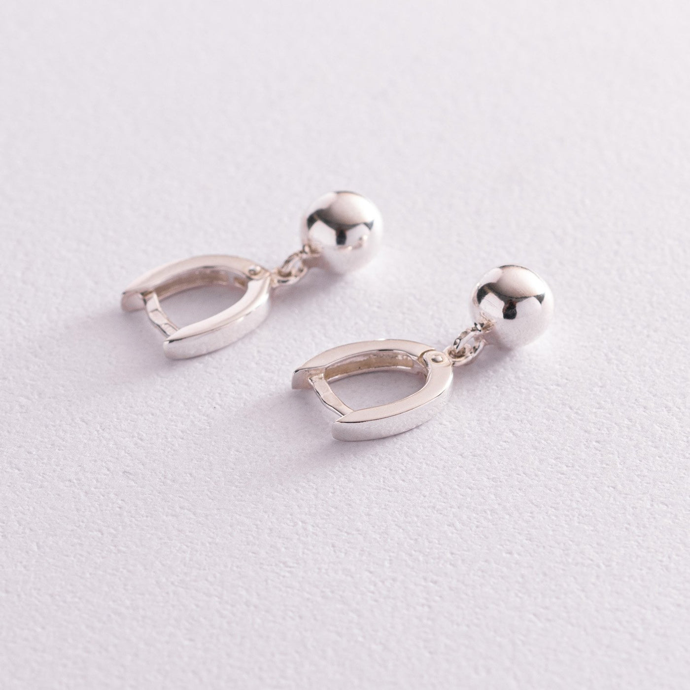 Silver ball earrings