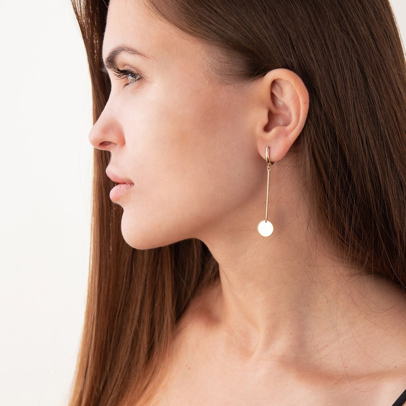 Yellow Gold Coin Earrings