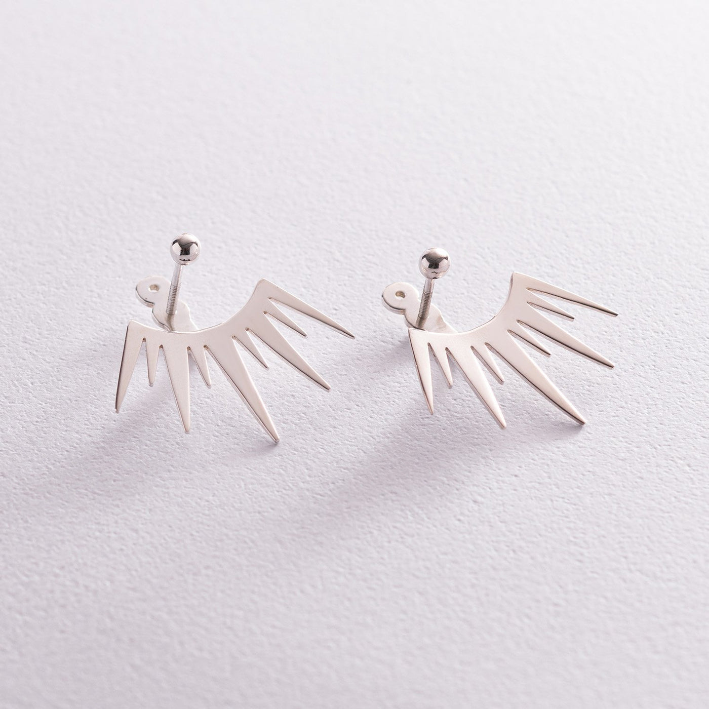 Silver ear jacket earrings Beatrice